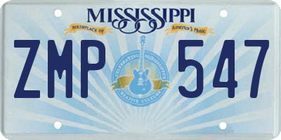 MS license plate ZMP547