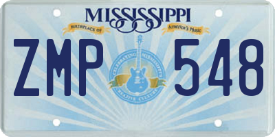 MS license plate ZMP548