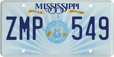MS license plate ZMP549