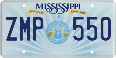 MS license plate ZMP550