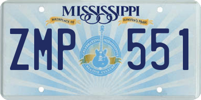 MS license plate ZMP551