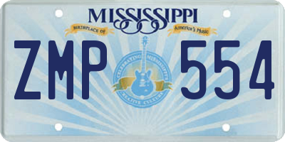 MS license plate ZMP554