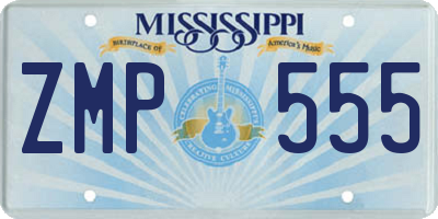MS license plate ZMP555