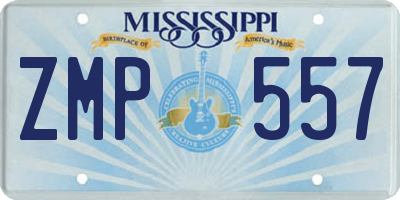 MS license plate ZMP557