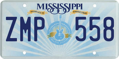 MS license plate ZMP558