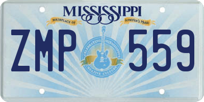 MS license plate ZMP559