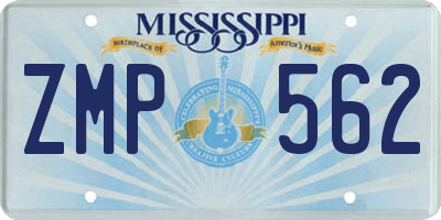 MS license plate ZMP562
