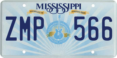 MS license plate ZMP566