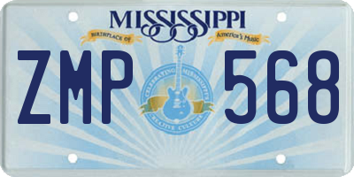 MS license plate ZMP568
