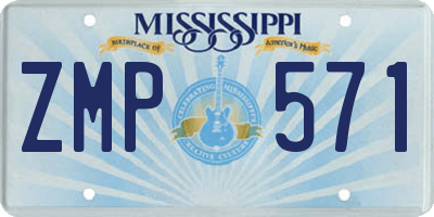 MS license plate ZMP571