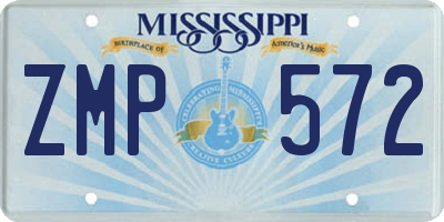 MS license plate ZMP572