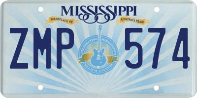 MS license plate ZMP574