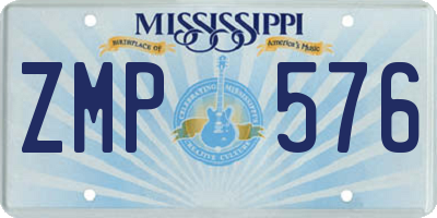 MS license plate ZMP576
