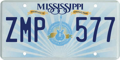 MS license plate ZMP577