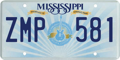 MS license plate ZMP581
