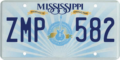 MS license plate ZMP582