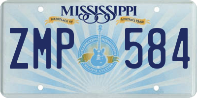 MS license plate ZMP584