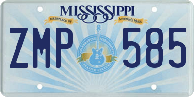 MS license plate ZMP585