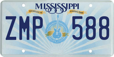 MS license plate ZMP588