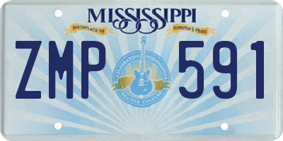 MS license plate ZMP591