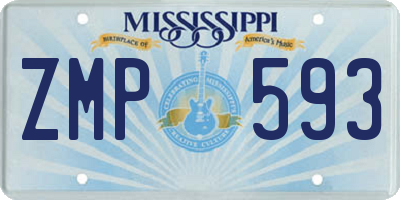 MS license plate ZMP593