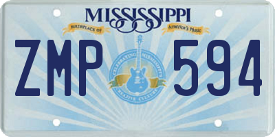 MS license plate ZMP594