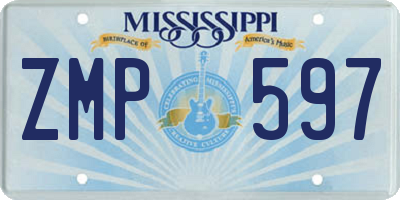 MS license plate ZMP597