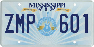 MS license plate ZMP601