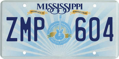 MS license plate ZMP604