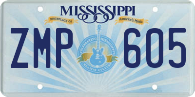 MS license plate ZMP605
