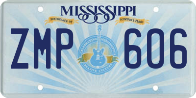 MS license plate ZMP606