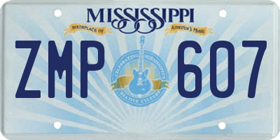 MS license plate ZMP607
