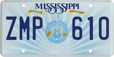 MS license plate ZMP610