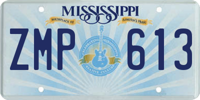 MS license plate ZMP613
