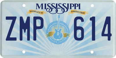 MS license plate ZMP614