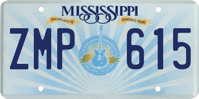 MS license plate ZMP615