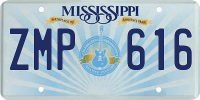 MS license plate ZMP616