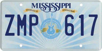 MS license plate ZMP617