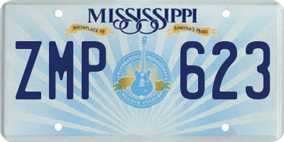 MS license plate ZMP623