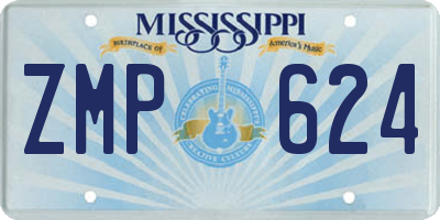 MS license plate ZMP624