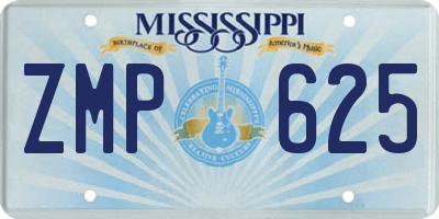 MS license plate ZMP625