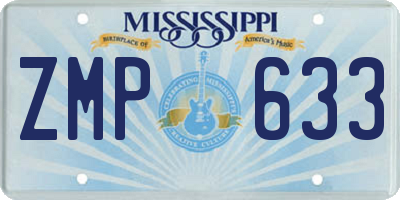 MS license plate ZMP633