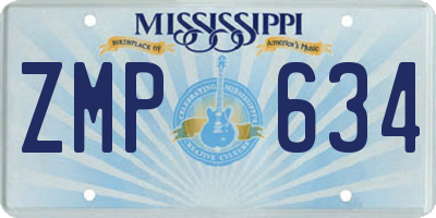 MS license plate ZMP634