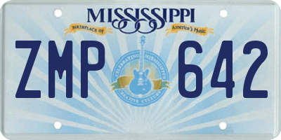 MS license plate ZMP642