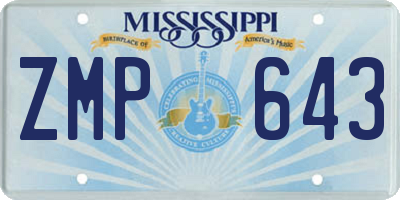 MS license plate ZMP643