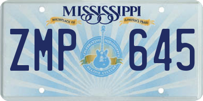 MS license plate ZMP645