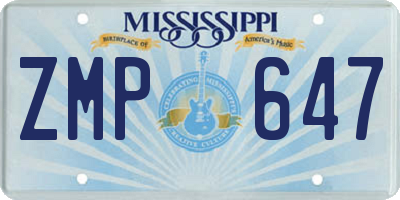 MS license plate ZMP647