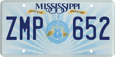 MS license plate ZMP652