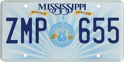 MS license plate ZMP655