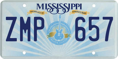 MS license plate ZMP657